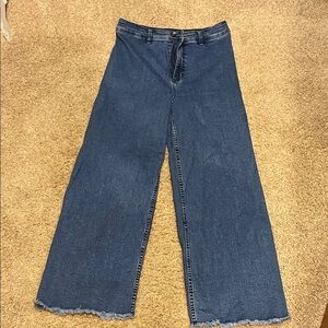 Women's Wide-Leg Blue Jeans